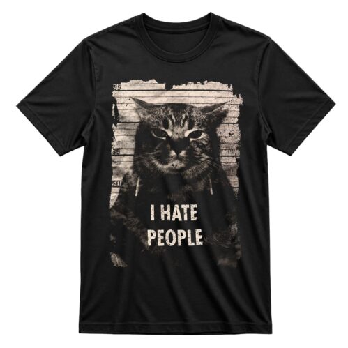 Jeff Satur Cat I Hate People T-Shirt
